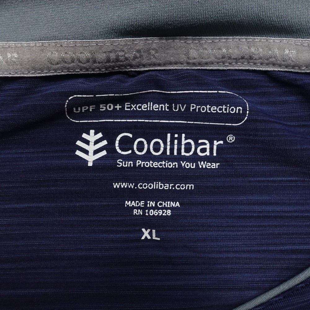 Coolibar Sun Protection Shirt Mens XL UPF 50+ Long Sleeve Navy Blue - Picture 3 of 10